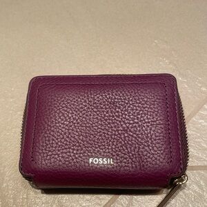 Fossil Deep Purple Leather Wallet